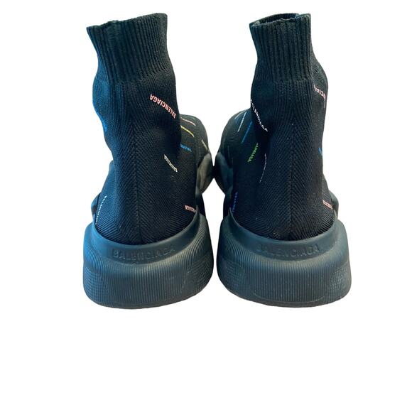 Balenciaga Logo Knit Fabric Speed Trainer Sock Sneakers Rainbow Streetwear US 9 - Picture 8 of 11